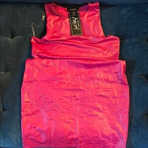 Sleeveless Hot Pink Mini Dress - Elegant Bodycon Design